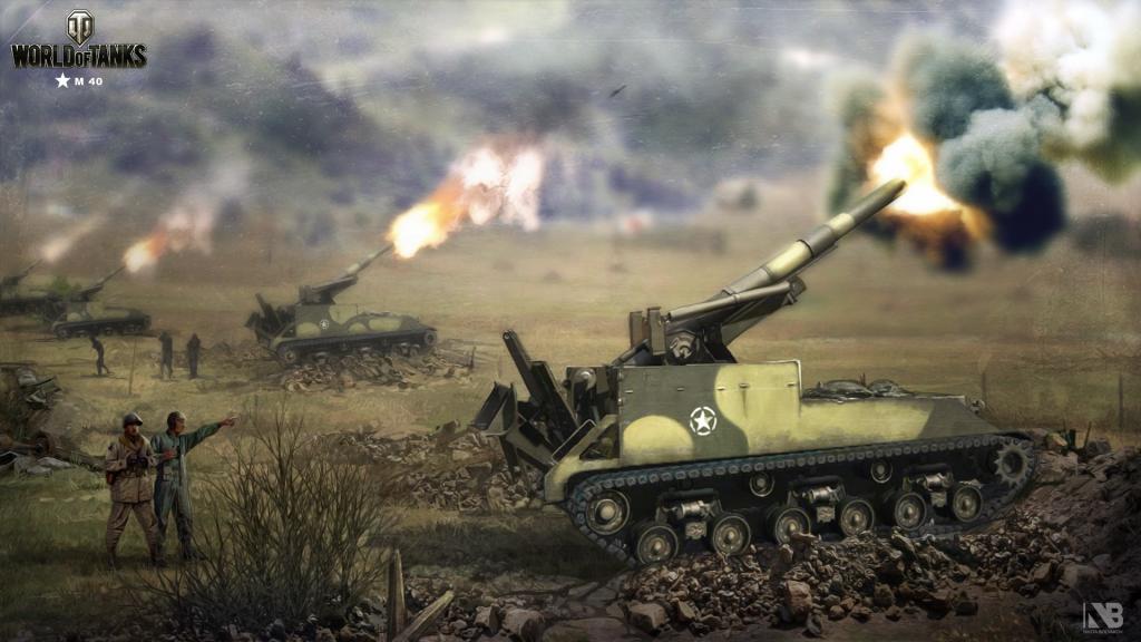 射击Nikita Bolyakov艺术火炮坦克世界SAU数字自走式安装M40枪炮美国