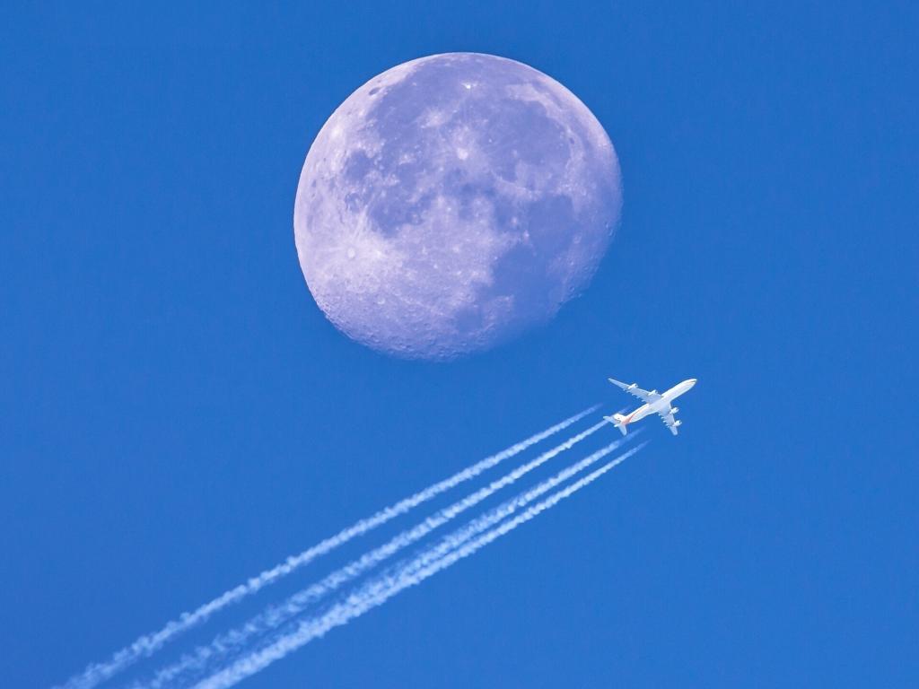 星球,天空,月亮,飞机