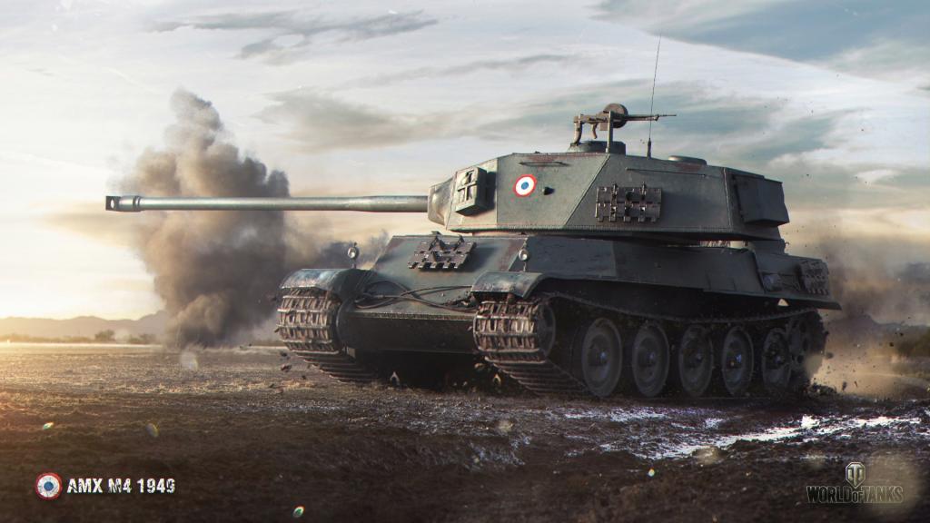 壁纸重,烟雾,坦克世界,坦克,AMX M4 1949,场,法语
