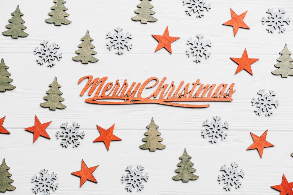 树,雪花,圣诞快乐,新的一年,木制背景,圣诞节,星号