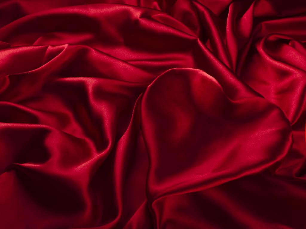 缎面,丝绸,质地,心脏,褶皱,红色,织物