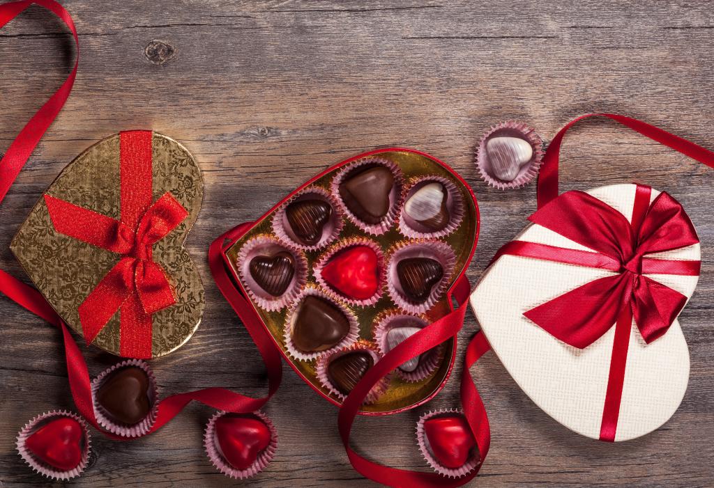 心,爱,情人节那天,甜,浪漫,礼物,巧克力,糖果
