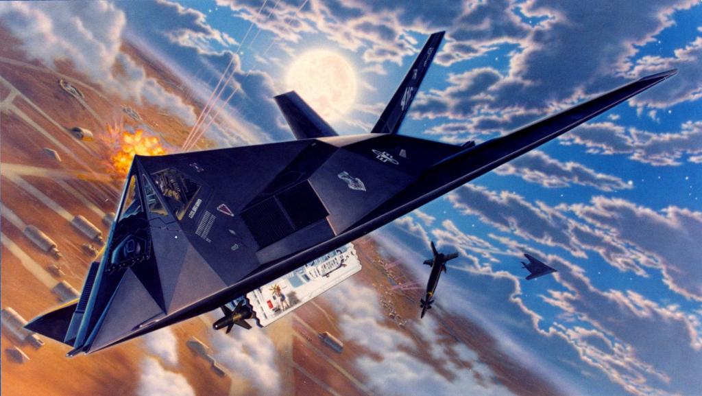 不显眼,飞机,夜鹰,为敌人,单,攻击,地面,国防,洛克希德F-117,设计,...