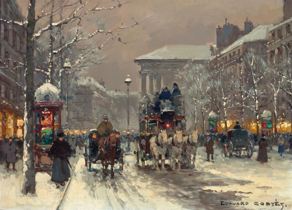 巴黎,冬天,爱德华科尔特斯,冬天在巴黎30年代的场景