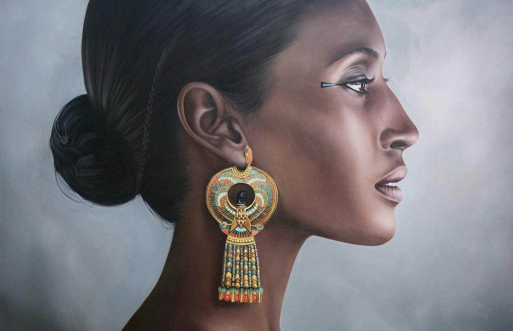 耳环,肖像,法老,埃及,哈特谢普苏特,哈特谢普苏特,女人死后