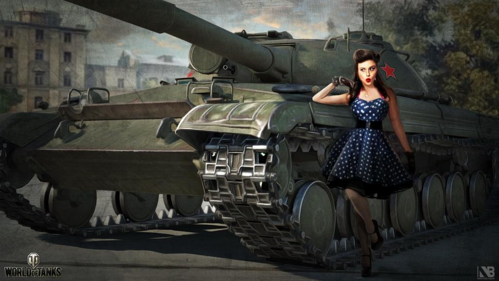 坦克,女孩,图,坦克世界,,平均,艺术,Nikita Bolyakov,对象430
