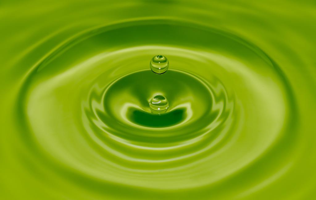水,一滴水,绿色,波纹高清壁纸