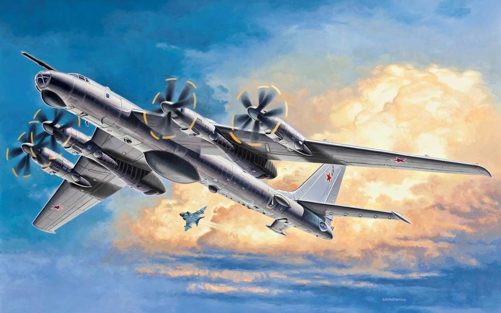 战略,熊,艺术,天空,飞机,快速,,图-95MS,螺丝,导弹,轰炸机,涡轮螺旋桨,...  - 