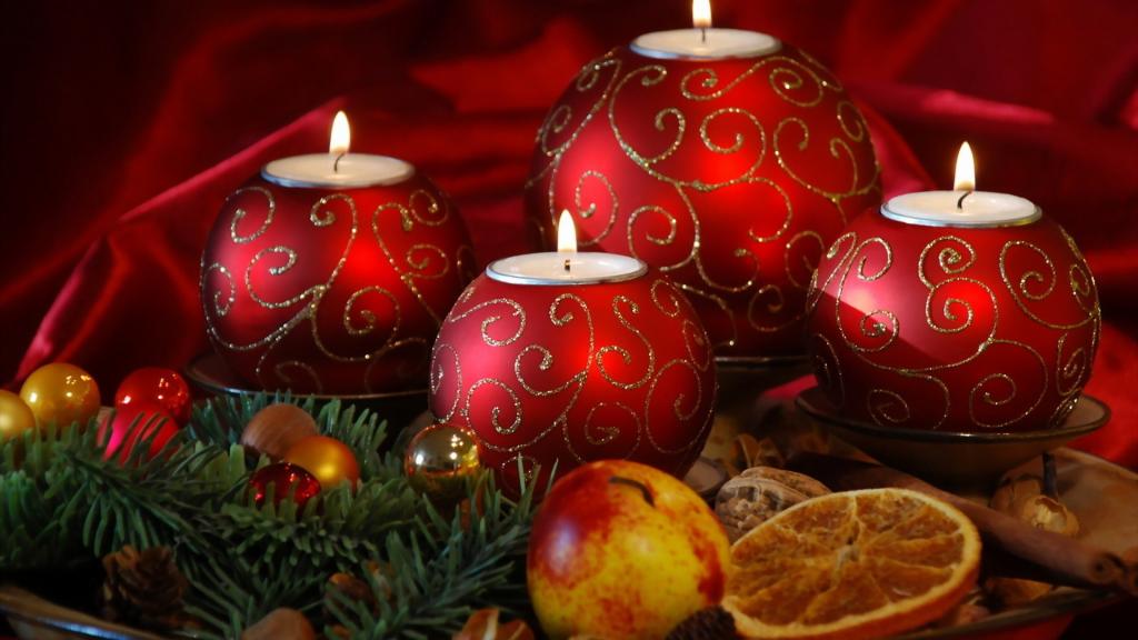 节日,蜡烛,圣诞节,新年,针,苹果,新年,橙色,球,圣诞节