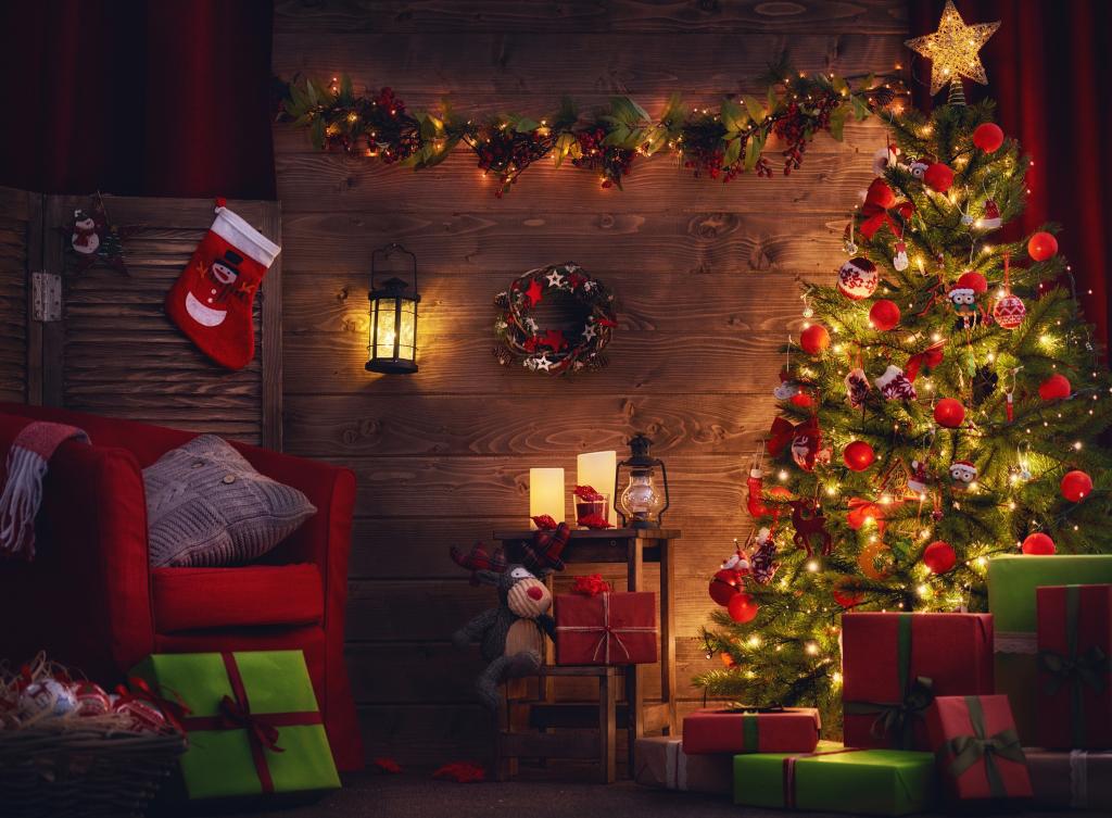 房间,花环,礼品,度假,树,枕头,玩具,灯,煤油炉,灯笼,椅子,圣诞节,灯,箱子,...