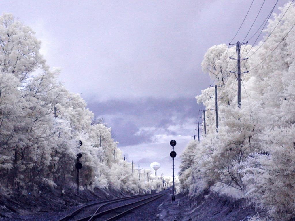 火车铁路照片在冬季高清壁纸