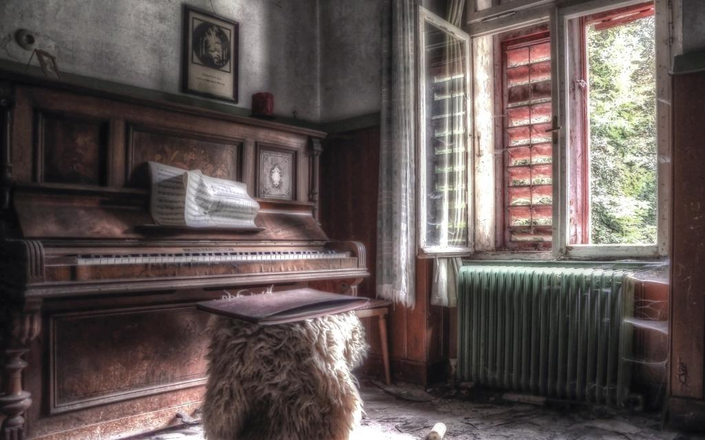 房间,窗户,钢琴,音乐