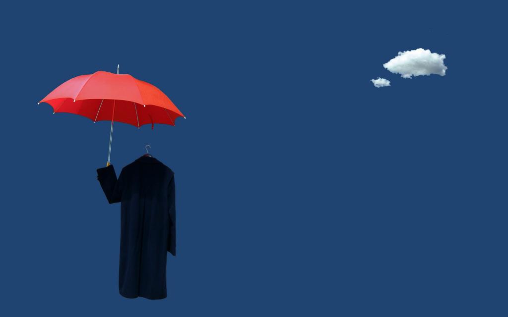 天空,雨伞,衣服