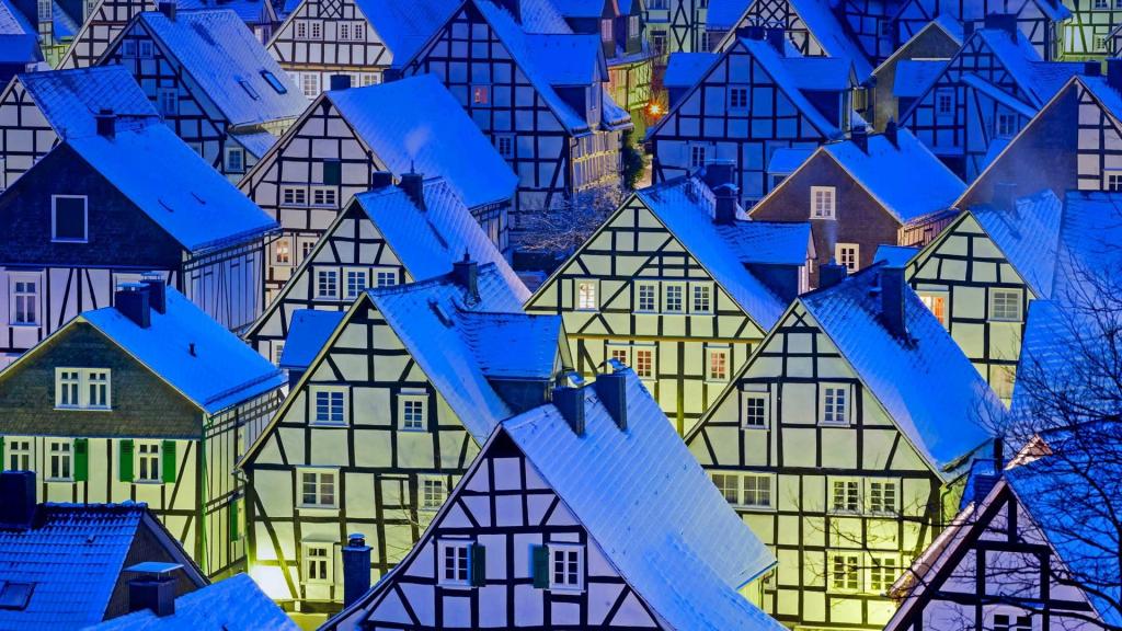 冬天,科德宝,德国,家,屋顶,窗户,灯,晚上,北莱茵 - 威斯特伐利亚州