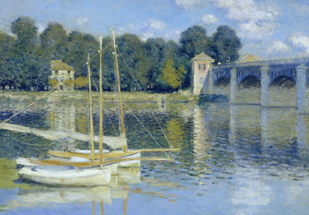 克劳德·莫奈,图片,船,在Argenteuil桥,景观