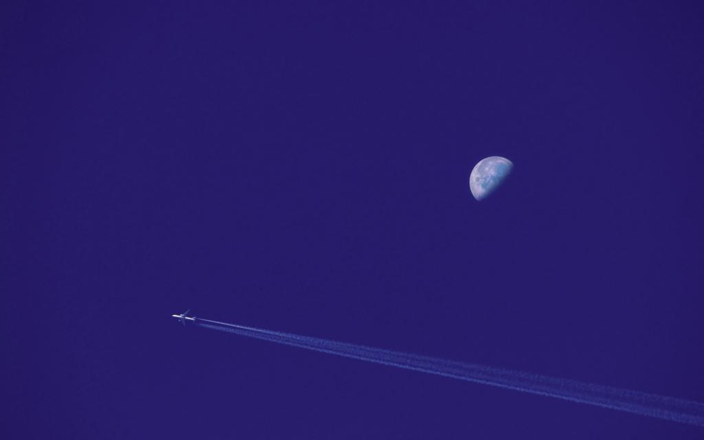 月亮,天空,飞机