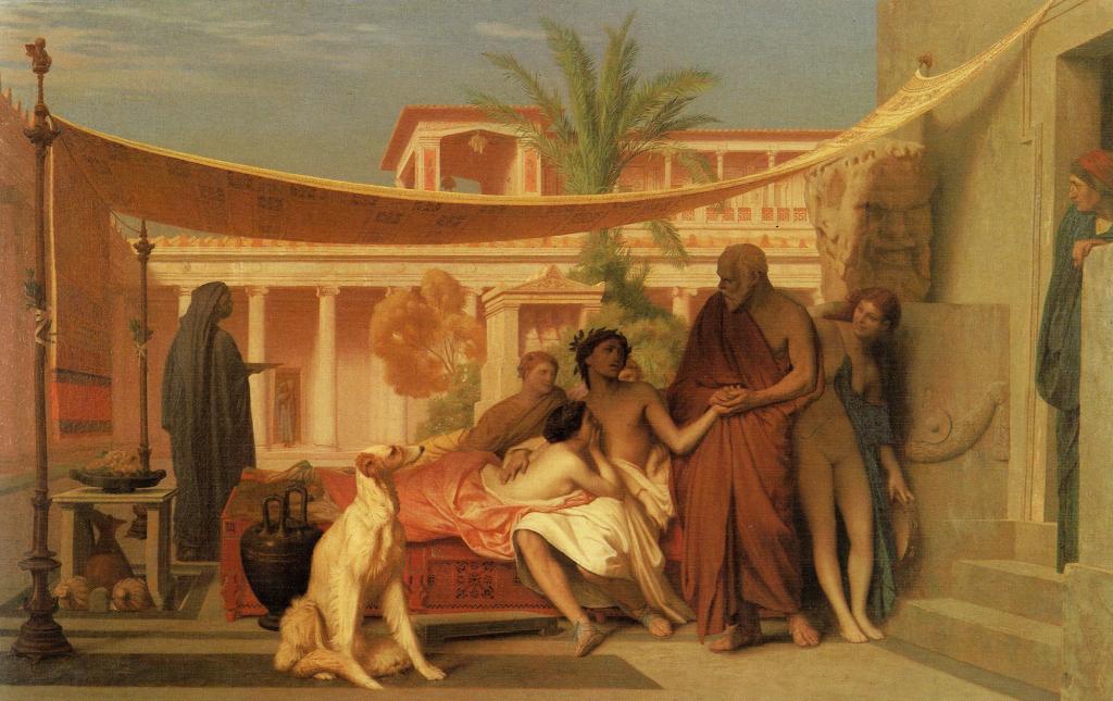 历史,神话,让 - 利昂Gerome,苏格拉底在房子Aspasia发现Alcibiades,图片