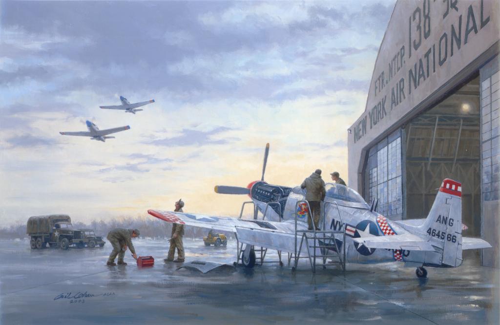 航空,二战,绘画,P 51野马,战争,艺术