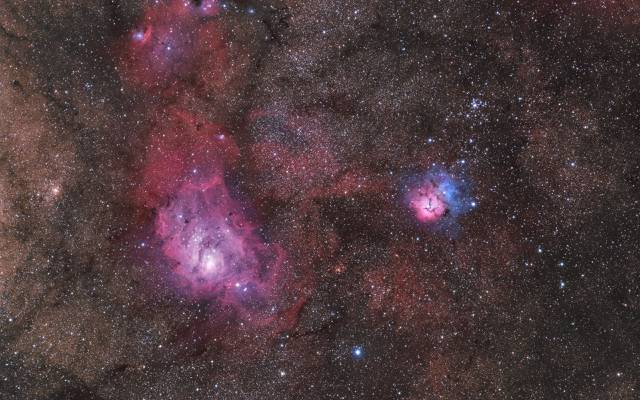 M20,梅西耶,NGC 6559,太空,星云