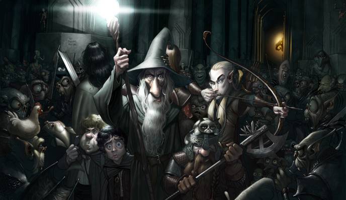 Legolas,Aragorn,甘道夫,Samwise Gamgee,Frodo Baggins,指环王,Gimli