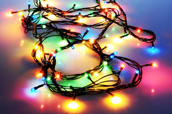 灯,新年,花环,光,假期,圣诞节