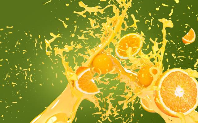 壁纸喷,飞溅,橘子,果汁