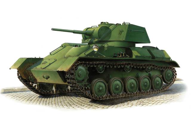 WW2。,艺术,T-80,标志,,坦克,容易,45毫米,口径,枪,