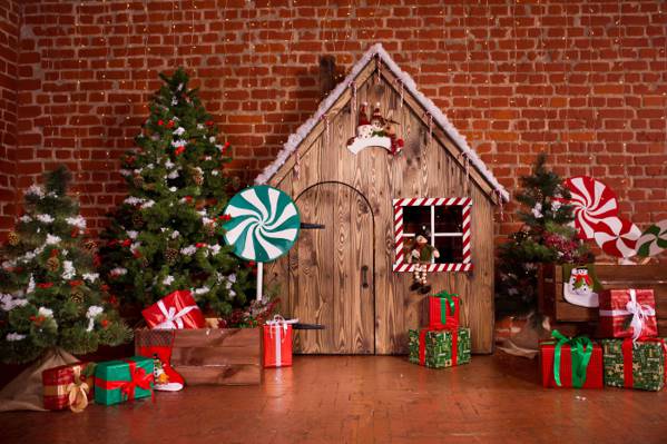 房间,圣诞节,新年,礼品,室内,设计,玩具,圣诞快乐,房子,圣诞节,木材,装饰,家,...
