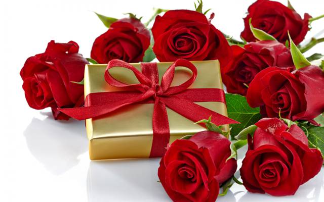 鲜花,红色,框,礼物,情人节,礼物,玫瑰,浪漫,弓,玫瑰,爱情