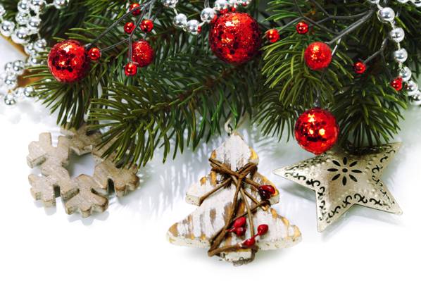 树,分支机构,圣诞装饰品,雪花