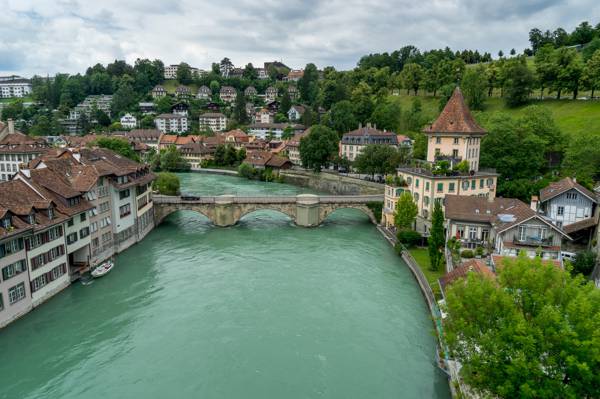 伯尔尼,瑞士,桥梁,阿勒河,瑞士,阿勒河,建筑物,河,伯尔尼