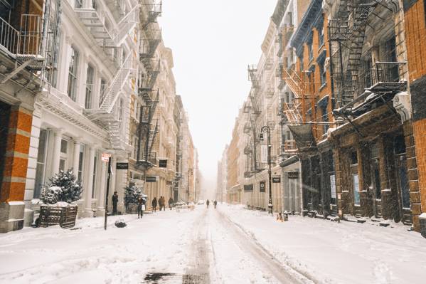 冬天,雪,纽约