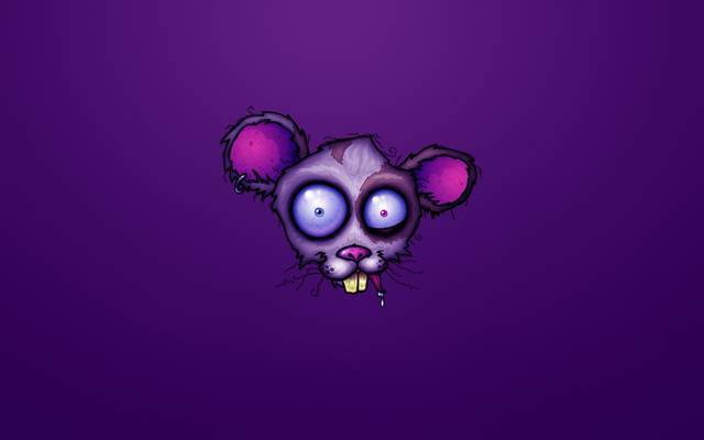 头,老鼠,疯狂,疯狂,狂犬病,紫色