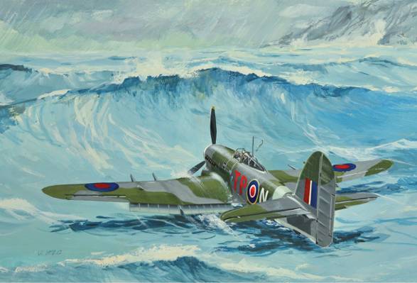 皇家空军,第二次世界大战,豪客,艺术,战斗轰炸机,台风Mk.Ib