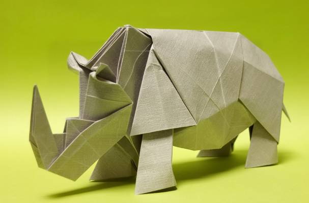 纸,折纸,犀牛