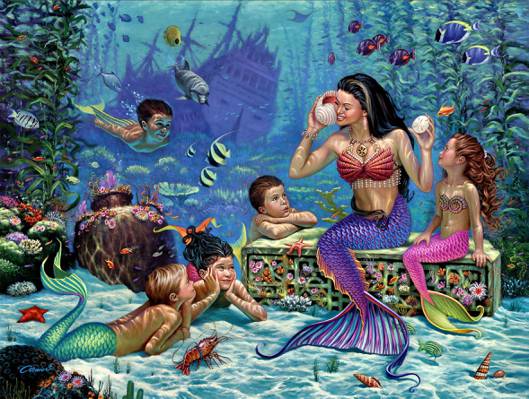 鱼,护卫舰,威尔·科米尔,小孩,美人鱼,海底