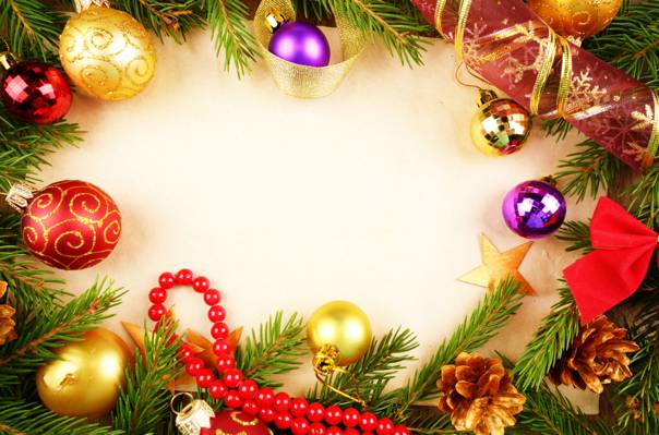 珠子,树,弓,圣诞装饰品