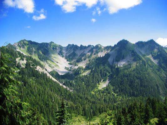 在白天,奥林匹克国家公园高清壁纸山阿尔卑斯山的照片