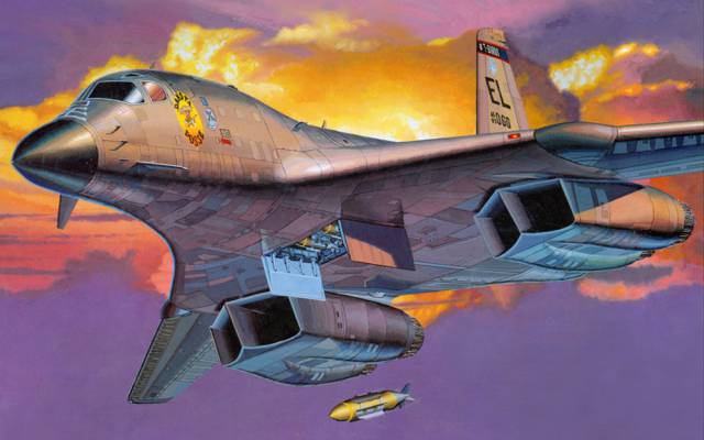 飞机,航空,B-1B,天空,炸弹
