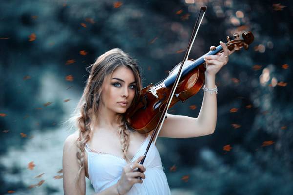 秋天的交响乐,女孩,小提琴,Alessandro Di Cicco