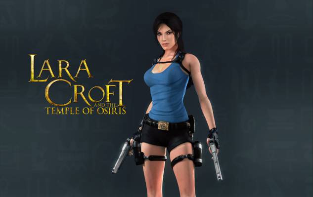 Lara croft和osiris寺庙,女孩,枪,lara croft,古墓丽影