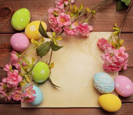 鲜花,鸡蛋,复活节,假期,纸,复活节