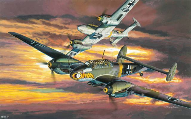 Bf-110,人物,二战,飞机,战斗轰炸机,航空
