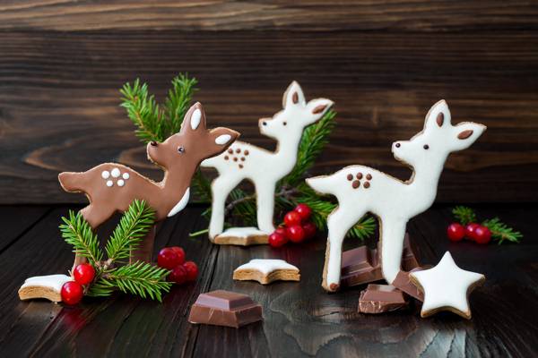 鹿,圣诞节,巧克力,树,甜,圣诞节,饼干,鹿,巧克力,甜,饼​​干,烘烤,分支
