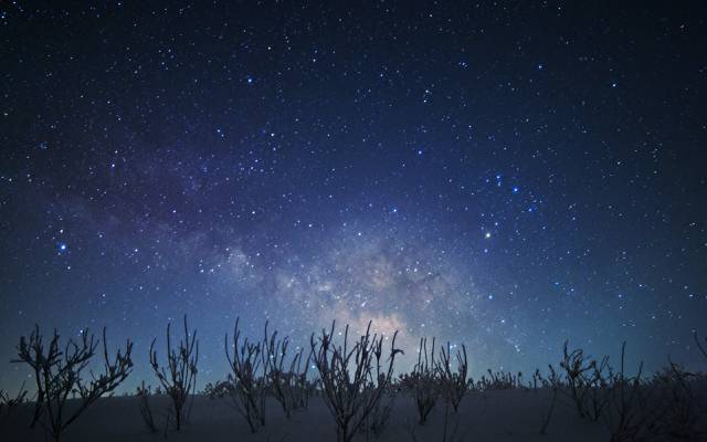 壁纸空间,晚上,雪,银河,空间,星星