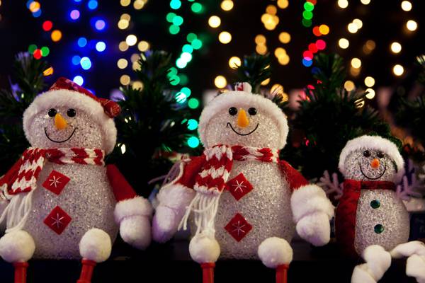 树,装饰,灯,树,雪人,圣诞节,新年,圣诞节