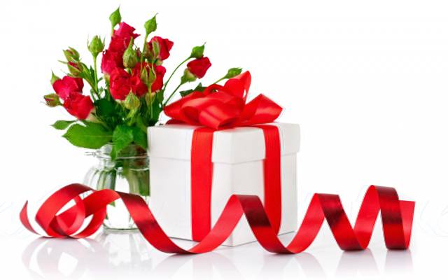 鲜花,鲜花,礼物,玫瑰,礼物,情人节,弓,玫瑰