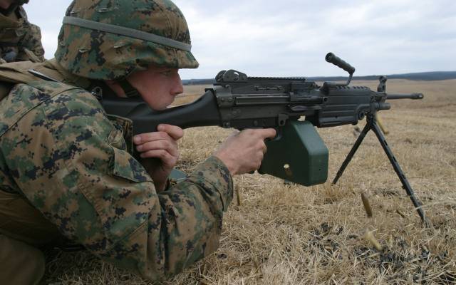 壁纸USMC,M249,轻机枪