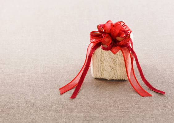 红色,针织,磁带,弓,礼物,框,织物