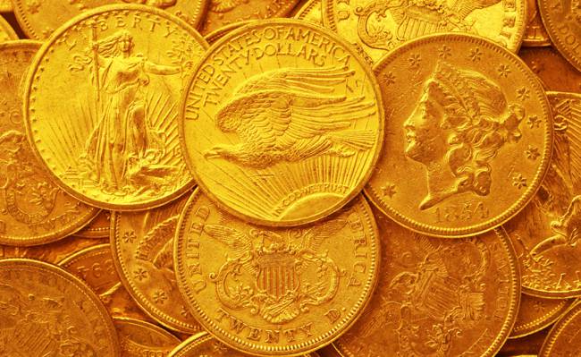 黄金,硬币,美元,美国
